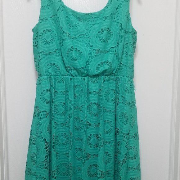 Light Teal Green high/low dress - Picture 4 of 7